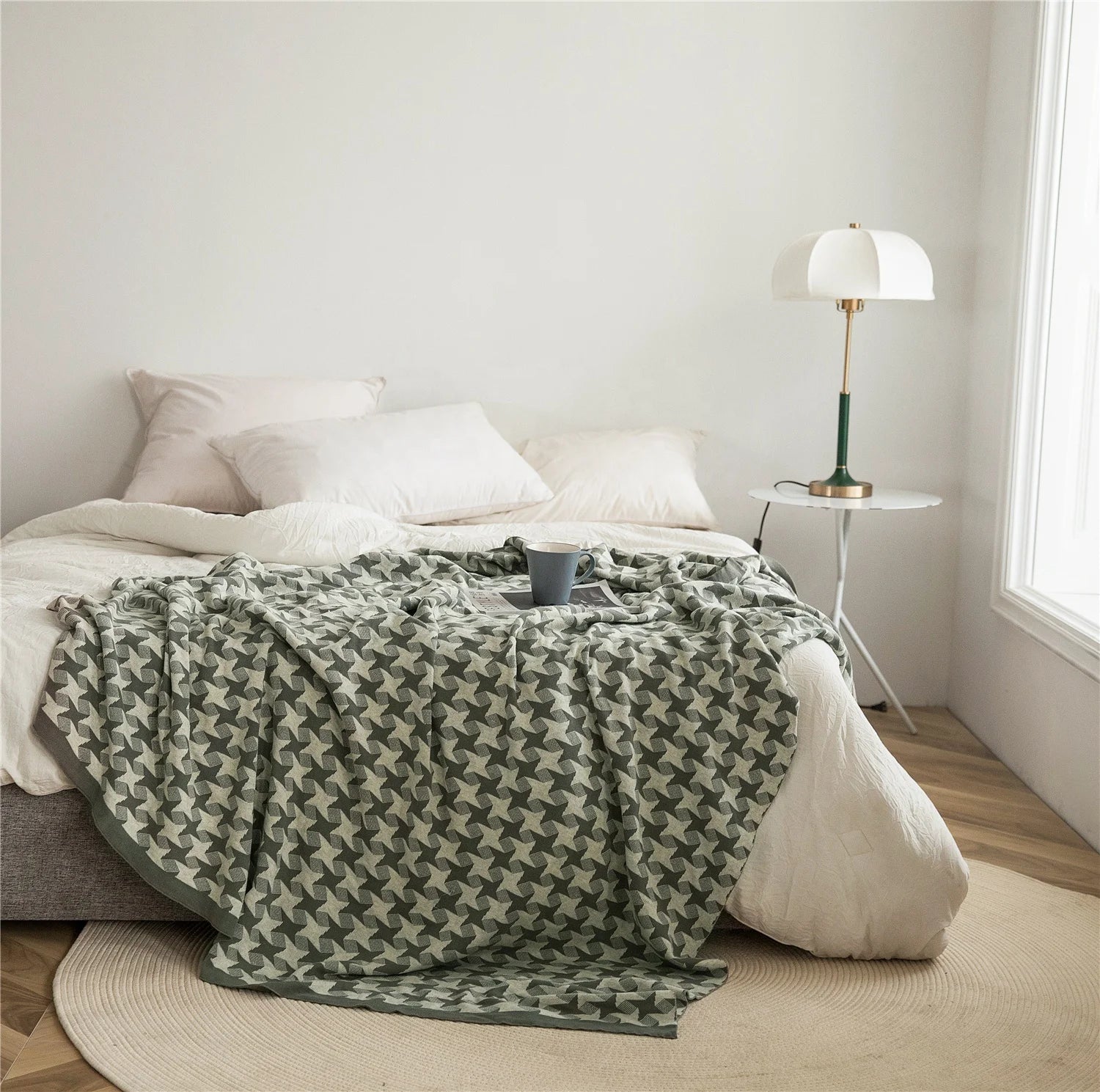 Plaid Bedspread Cotton Home Decorative Soft Cozy Knitted Bed Flat Sheet Sofa Cover Throw Blanket Syb