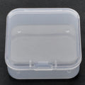 Square Empty Mini Clear Plastic Organizer Storage Box Containers with Hinged Lids for Small Items and Other Craft Projects