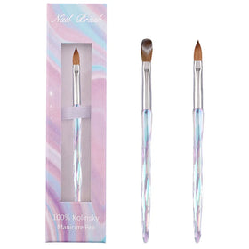 Custom Kolinsky Acrylic Brushes Professional Pure Handmade Shape Eco-friendly Durable Nail Art Brush Metal Handle for Manicure