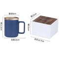 450ml Custom logo New Gifts Package Couple Marble Design Coffee Mug Set Gift Couple Ceramic Mug with Wood Lid