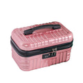 Professional Beauty Makeup Boxes PU Leather Cosmetic Storage Travel Suitcase Embossing UV Coating Matt Lamination Recyclable