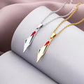 18K Gold Plated Stainless Steel Link Chain Pendant Necklace Classic Style Enameled Palestine National Flag Map