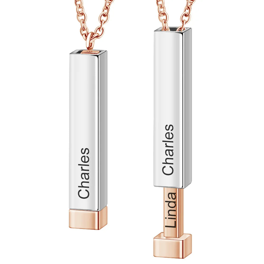 Valentine's Day Gift Ideas Custom Necklace Draw Stainless Steel Personalize O Colar Name Necklace Personalized