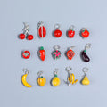 Pitaya Eggplant Pomegranate Tomato Cherry Strawberry Enamel Fruit Pendant 925 Sterling Silver Fruit Charm for Jewelry Making