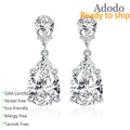 Luxury 7*11MM Pear Cut VVS Moissanite Fine Non Tarnish Jewelry 925 Silver 18K White Gold Plated Hypoallergenic Stud Earrings