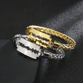 Fashion Personality Men's Hip Hop Gold Plated Woven Bracelet Blade Stainless Steel Knife Cuban Chain Link Bracelet Jewelry Gifts