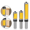 1/2inch and 12mm Round Shank Trimming and Grooving Straight Router Bits up and Down Double Bearing 2 Fluents Woodworking Tools
