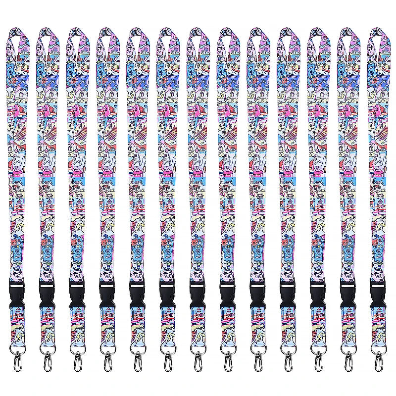 Customized Cartoon Lanyard Promotional Polyester Lanyards Sublimation Logo Custom Id Badge Card Holder Neck Strap Lanyard