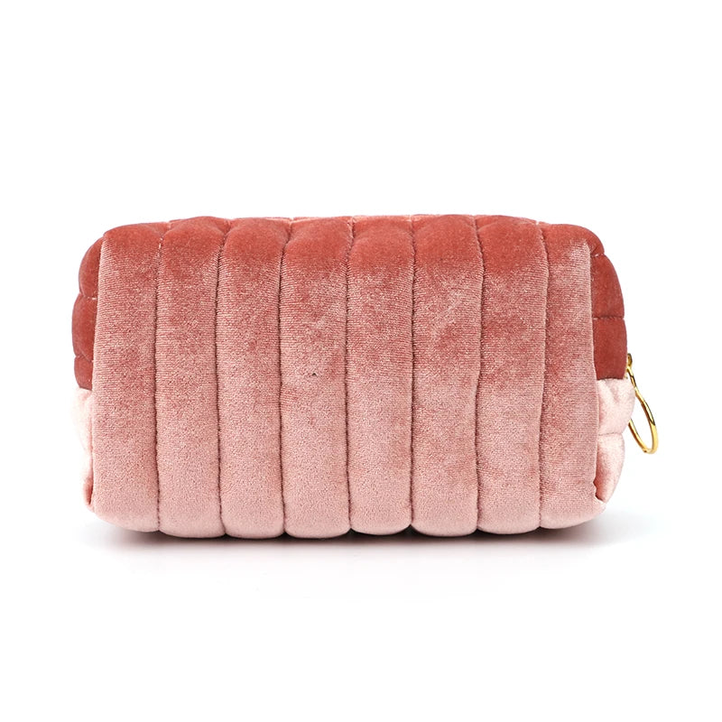Modern New Design Fashion Luxury Ladies Velvet Clutch Bag Makeup Cosmetic Bag Customize OEM Small Zipper Pouch Bag for Women