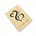 Laser Cut Engraved Bamboo Wooden Happy  Greeting Cards Personalised Father's Day Bamboo Birthday Card Wood Post Card