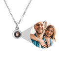 SC Dropshipping Colored Image Custom Necklace Memory Gift Fashion No Fade Vacuum Plated Couple Photo Projection Necklace