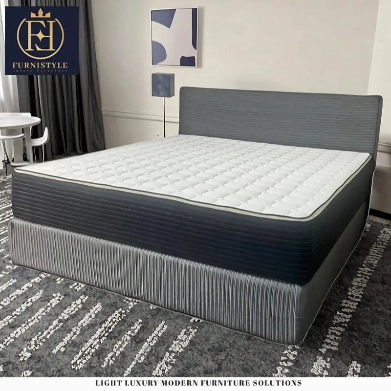 Fuenistyle Luxury Modern Compression King-Size Sofa Bed Frame High Density Foam Mattress Customizable Bedroom Up-Holstered Beds