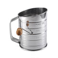 Stainless Steel 3 Cup Eco-Friendly Flour Sifter for Baking Powdered Sugar Shaker with Rotary Hand Strainer Pastry Tools