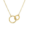 316 Stainless Steel Double Rings Interlocking Circles Linked Pendant Two Circle Necklace