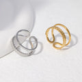 Beimai OEM Ring Leaf Stainless Steel Open Adjustable Couple Ring