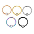 Stainless Steel Captive Bead Nose Hoop Rings Eyebrow Cartilage Helix Hook Earring Septum Ring Piercing Jewelry for Men Women 16g