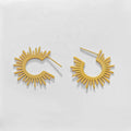 Ins Hot Sun N&X Trendy Geometric Stud Earrings Stainless Steel 18K Gold Plated Anniversary Unique Unisex