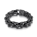 KALEN Vintage Bangle Black Bone Chain Male Stainless Steel Bracelets Jewelry