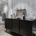 2" Gray White Triangle Geometric Chevron Ceramic Mosaic Tiles for Bathroom Floor Interior Living Room Wall Kitchen Backsplash