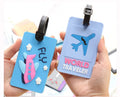 PVC Travel Cartoon Luggage Tag Name Bag Card Holder Square Travel Suitcase Baggage Tags
