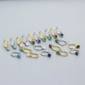 SP High Quality Minimalist Zircon Hoops Jewelry 18K Gold Plated Multi Color Diamond Hoop Earrings
