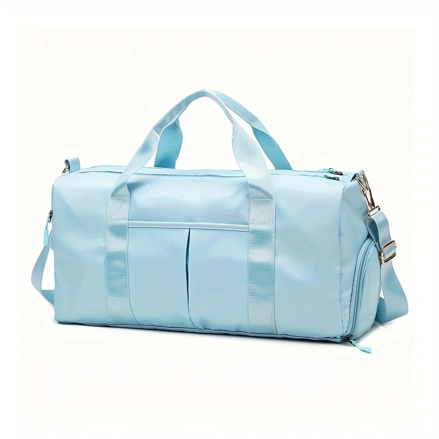 2024 Unisex Gym Yoga Bag Fashionable Oxford Cloth Weekender Zipper Casual Shoulder Bag Including Shoe Compartment for Travel