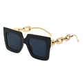 New Light Color PC Full Frame Metal Hollow Mirror Legs Women's Blackout Mirror European and American Style Sunglasses 3207