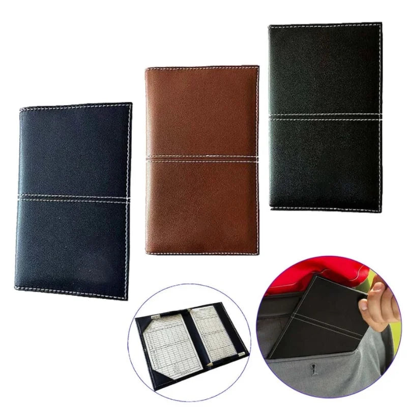 Deluxe Golf Score Card Holder Score Books Cover Pu Leather Score Sheets
