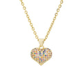 Luxury Fine Jewelry Minimalist Flower Pendant Stainless Steel Necklaces Bling Rhinestone Crystal Heart Necklace