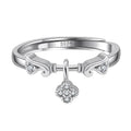 RINNTIN BSR334 Fashion Unique Design Women Rings S925 Sterling Silver Flower Charm Adjustable Ring for Girls