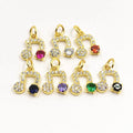 CZ8549 18K Gold Mini Jewelry Supplies Small Tiny Diamond CZ Music Musical Note Symbol Charm Pendant