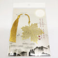 Wholesale Personalized Custom Chinese Style Metal Brass Enamel Gift Leaf Book Marks Clip Chain Gold Bookmark With Tassel Pendant