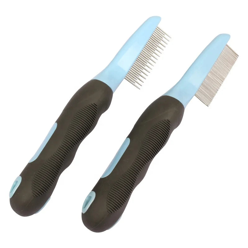 Factory Wholesale Two Types Blister Card Packaging Cat Needle Comb Dog Pet Grooming Flea Comb