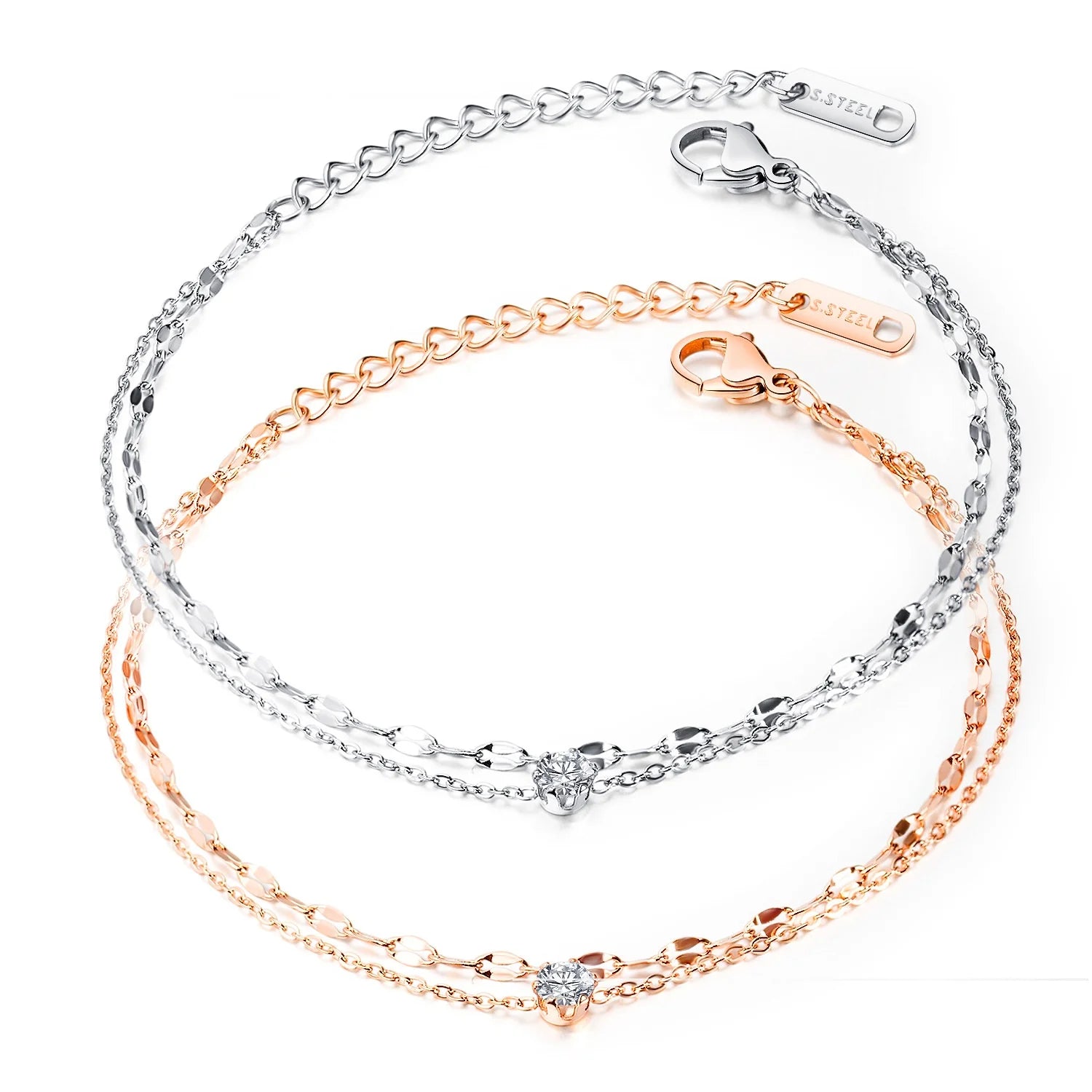 Hot Selling Cute Zircon Bracelet for Lady High Quality 18K Gold Plated Stainless Steel Jewelry Fashion Bracelet