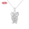 Popular New Arrival Engagement Gift Jewelry Owl Animal Cubic Zirconia Fashion Couple Statement Necklace