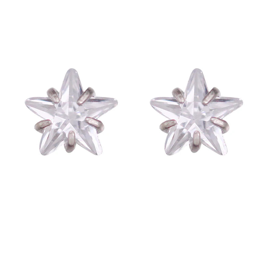 925 Pure Silver Ear Nail Star Zircon Korean Simple Personalized Mini Earrings New Trend for Men and Women