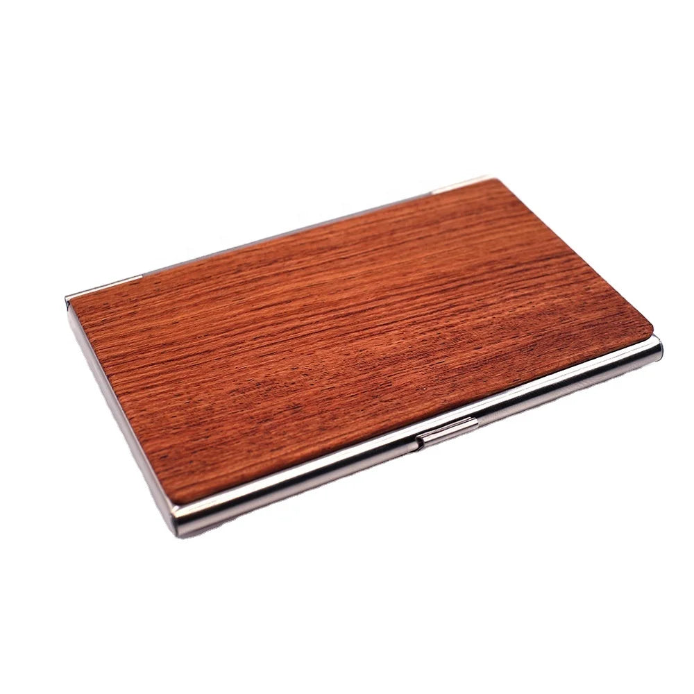 Personalized Portable Wooden Slim Business Card Holder