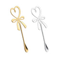 Wholesale 304 Stainless Steel Hanging Spoon Creative Bow Heart Design Mini Stirring Spoon for Coffee Cake Shop Decoration