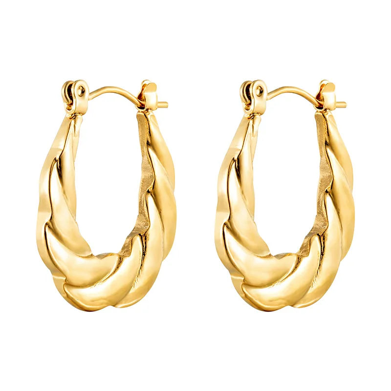 Wholesale 18K Gold Plated Zircon Earring Fantasy Nepal Fashion Stainless Steel Jewelry Women's Earrings Wholesale Bulk for Women