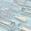 High Quality Square Shape Lip Tint Concealer Tube Transparent PET PETG Plastic Lip Gloss Bottle with Big Brush