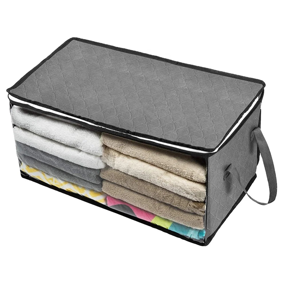 Wholesale Modern Style Waterproof Quilt Blanket and Clothing Bag with Transparent Window for Wardrobe Clothes Storage