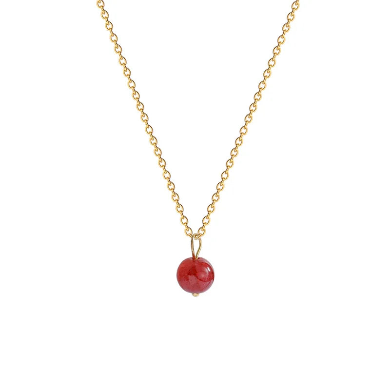Card Display Birthday Gift Natural Carnelian Pendant Necklace Gemstone Carnelian Crystal Necklace