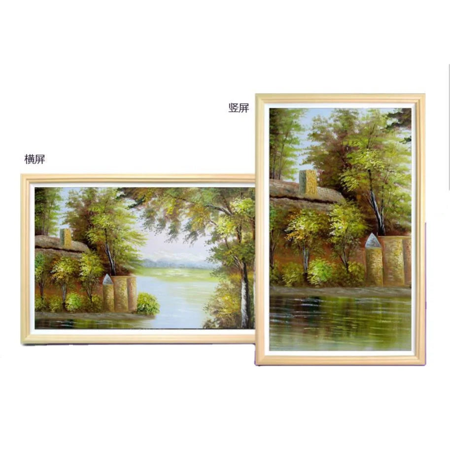 UHD 4K 49" 50"inch Wood LCD Photo Frame NFT Video Loop Player Display with WIFI Android OS for Advertising Signage Totem Gallery