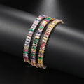Luxury Fashion 2.5*5mm Gold Plated Cubic Zirconia Rectangle Diamond Tennis Bracelet for Women