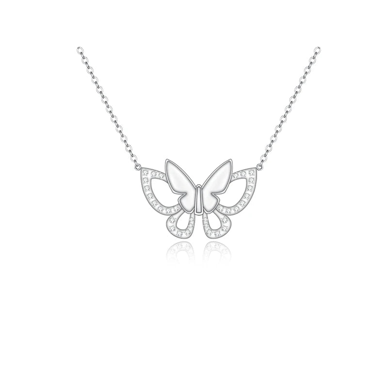 2024 Luxury Design Jewelry 925 Sterling Silver Butterfly Pendant Necklace for Girl