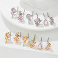 New Zircon Nose Nail Fashion Geometric Personality 18K Gold Plated Piercing L Thin Rod Jewelry Wholesale Nose Studs