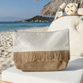 Multi-Purpose  Pouch Cotton Cosmetic Bag Minimalist Reusable Travel Jute Makeup Brush Zipper Toiletry Bag