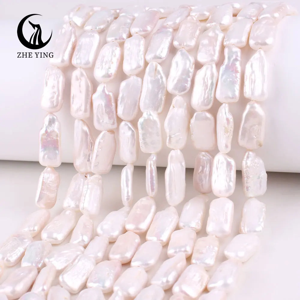 Wholesale 10x19mm 4A Rectangle Cultured Freshwater Pearl Beads Baroque Loose Pearls for Jewelry Making Natural Pearl Beads