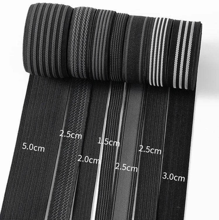 Custom Many Sizes Anti Slip Rubber Elastic Band Non Slip Webbing Strap for Durable Bags Garment Clothing Factory Product