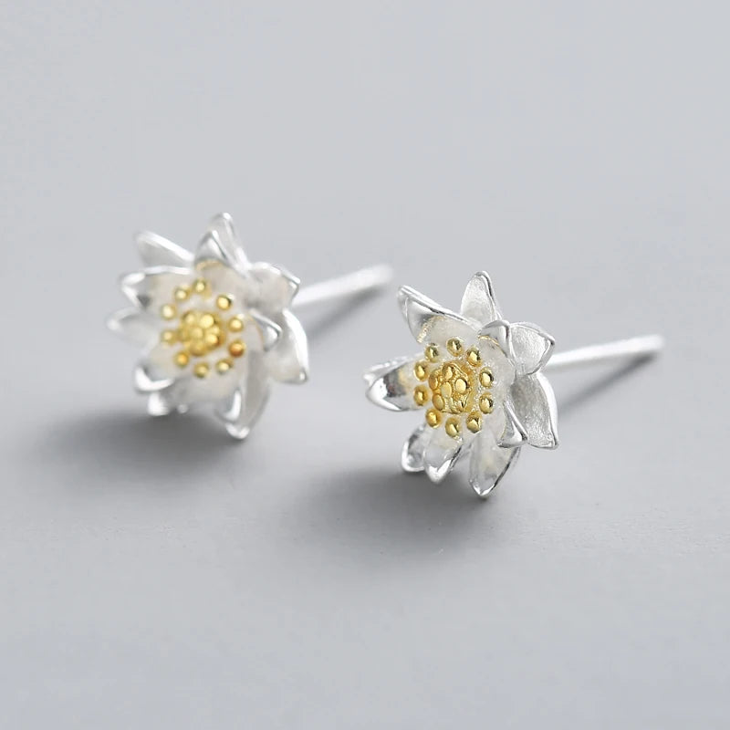 New Trend Personality Lady  925 Sterling Silver Flowers  Stud Earrings for Women Fashion Jewelry 2021
